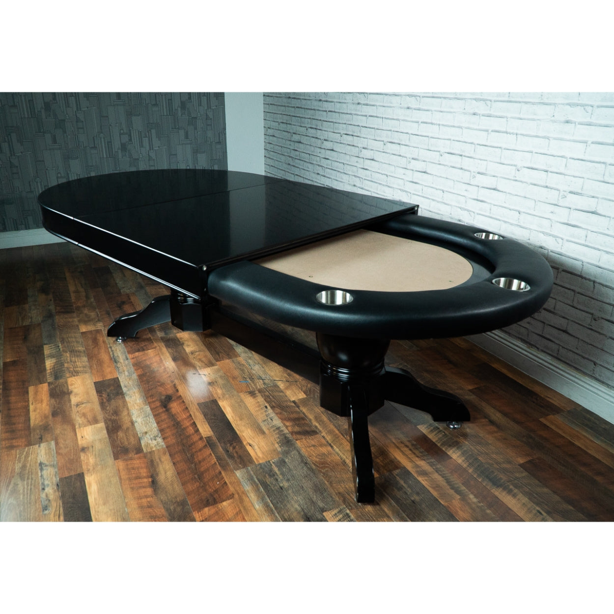 BBO Poker Tables Elite Alpha LED Black Oval Poker Table