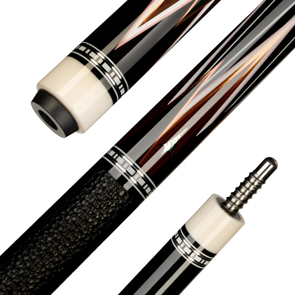 NEBULA 58 inch carbon fiber pool cue midnight storm design with leather grip and radial joint low deflection billiard cue