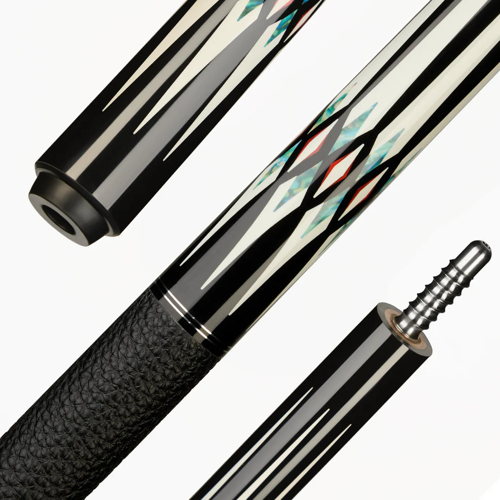 NEBULA 58 inch carbon fiber pool cue phantom prism design with leather grip and radial joint low deflection billiard cue