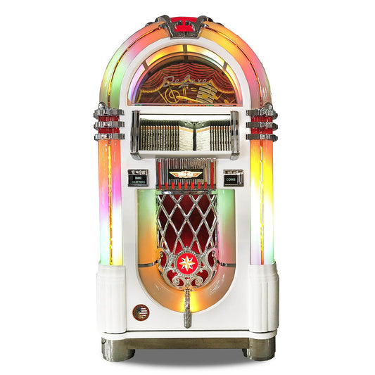  Rock-Ola Bubbler CD Jukebox In Gloss White - Gaming Blaze