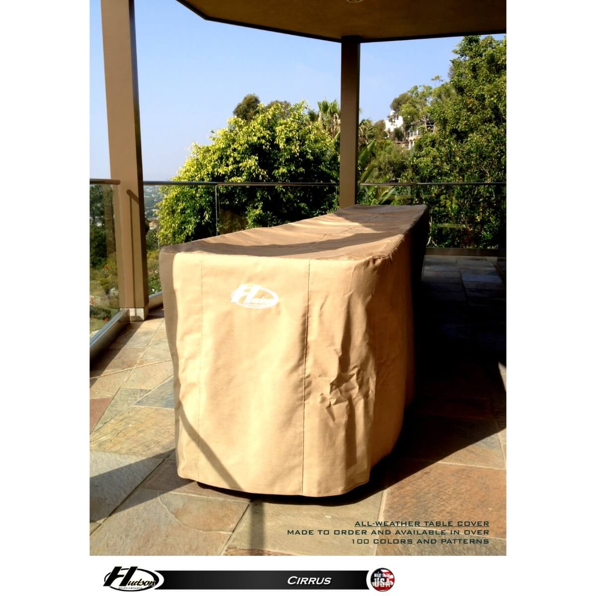 Hudson Shuffleboards Outdoor All-Weather Shuffleboard Upgrade with Sunbrella Table Cover - Gaming Blaze