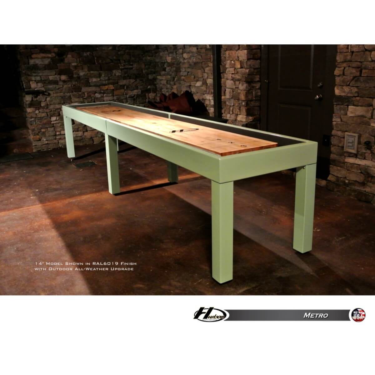 Hudson Metro Shuffleboard Table 9'-22' with Custom Finish Options - Gaming Blaze