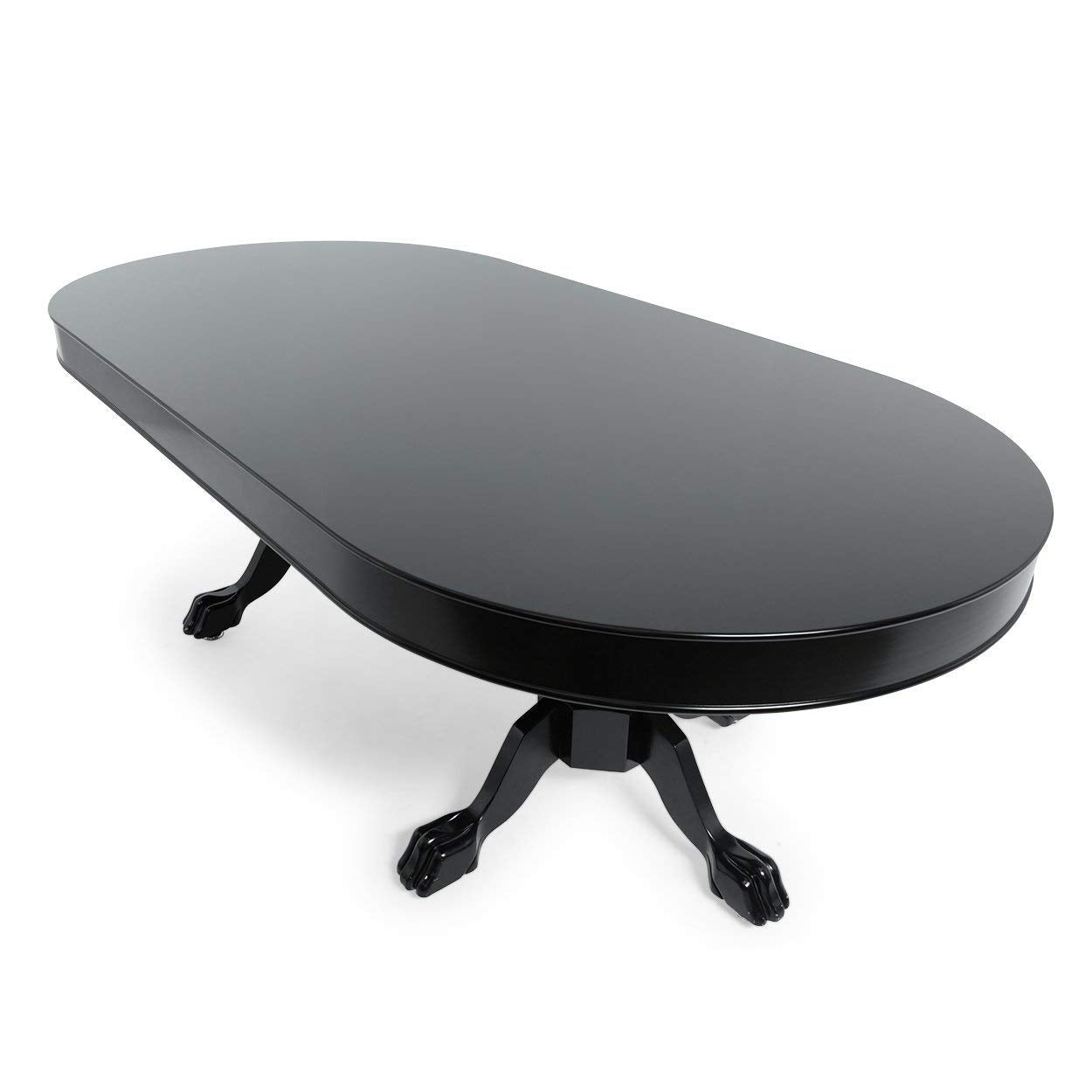 BBO Poker Tables Elite Alpha LED Black Oval Poker Table 10 Person - Gaming Blaze