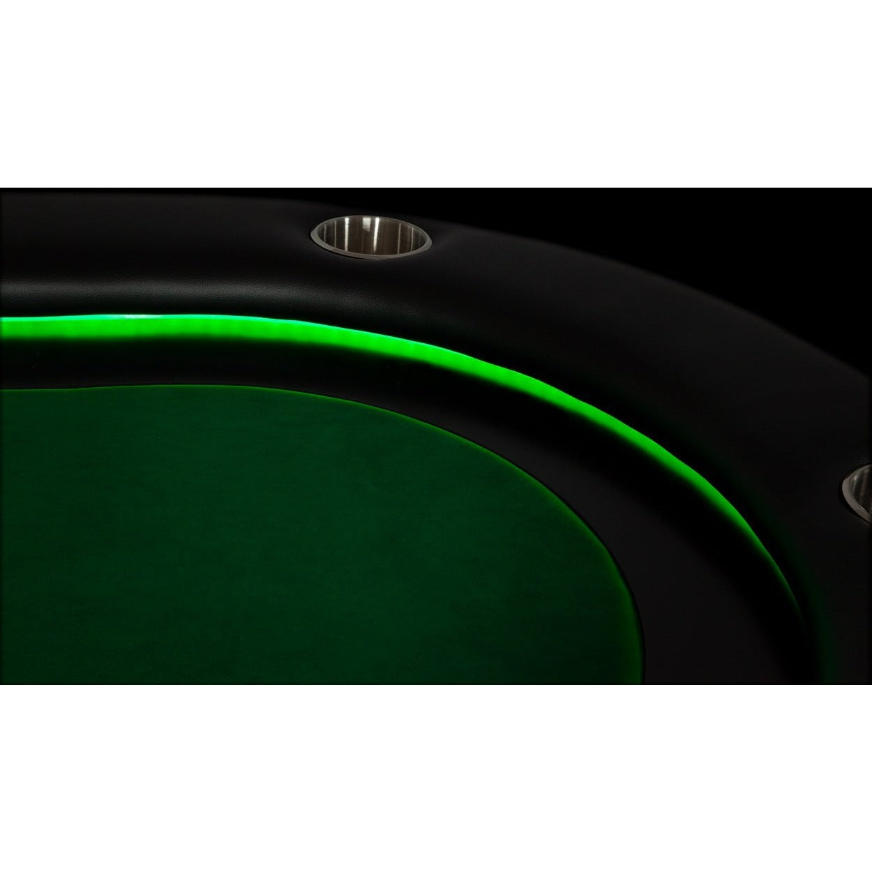 BBO Poker Tables Elite Alpha LED Black Oval Poker Table 10 Person - Gaming Blaze