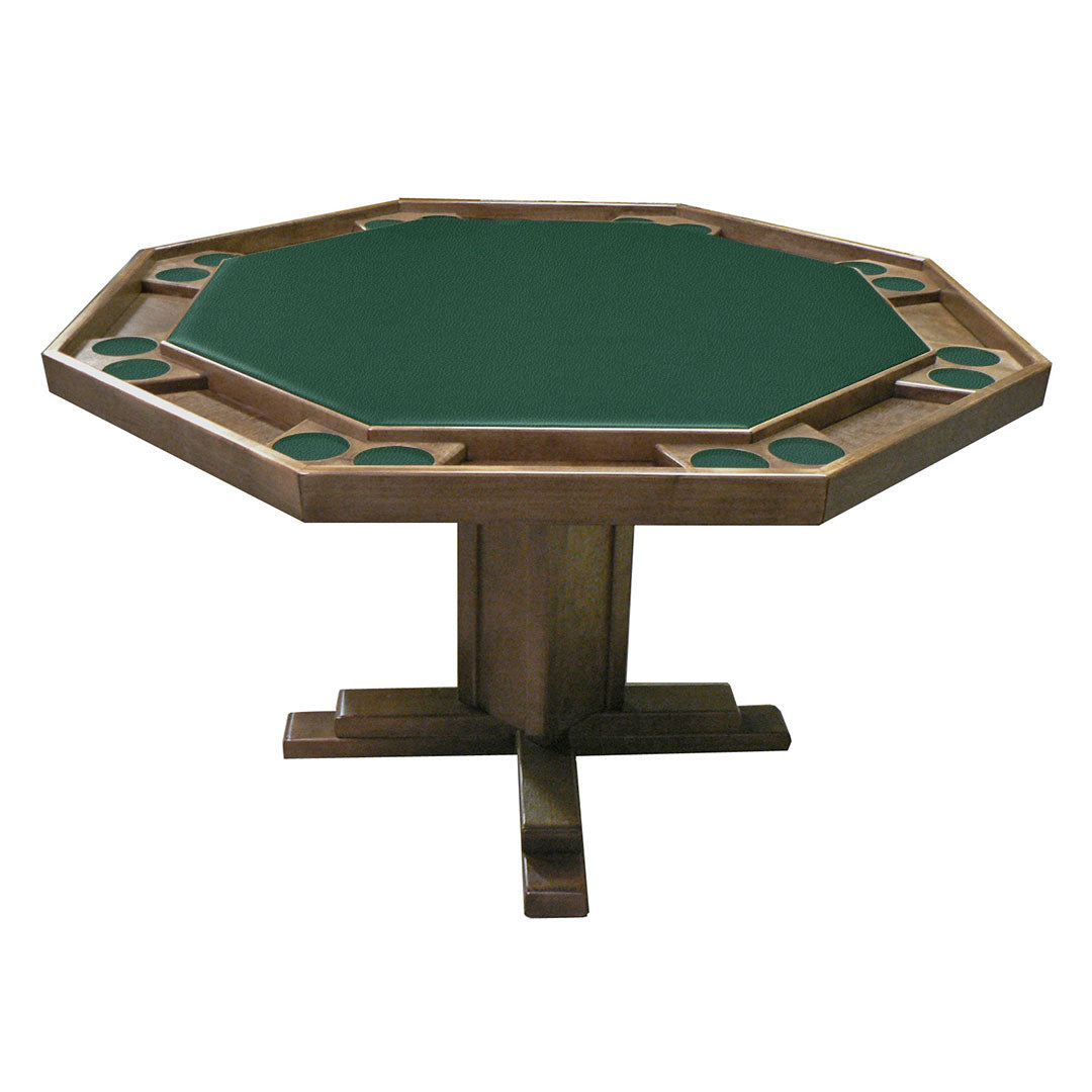 Kestell 52" Octagon Custom Poker Card Table Oak Wood 8 Person - Gaming Blaze