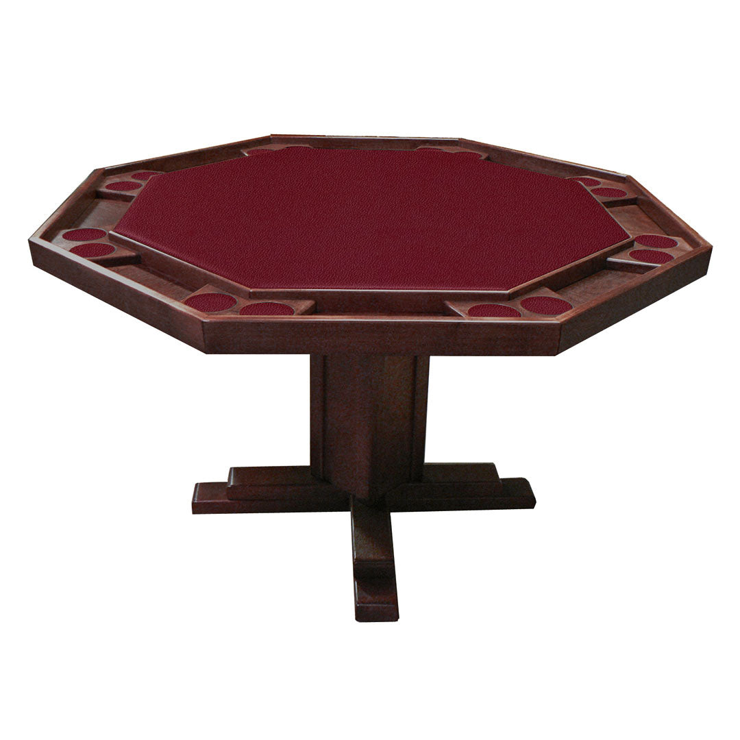 Kestell 52" Octagon Custom Poker Card Table Oak Wood 8 Person - Gaming Blaze