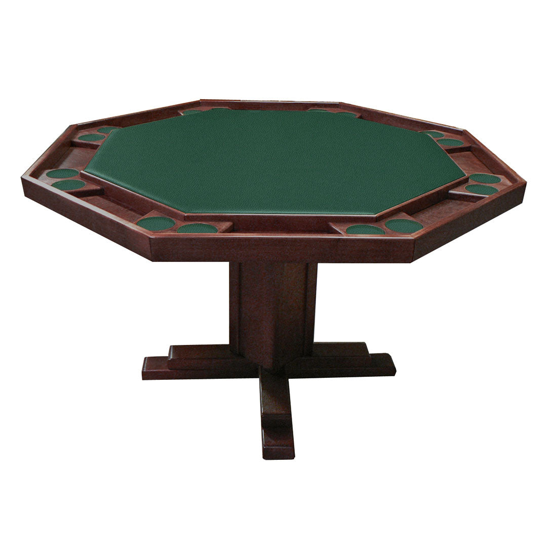 Kestell 52" Octagon Custom Poker Card Table Oak Wood 8 Person - Gaming Blaze
