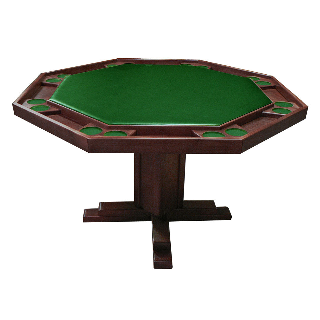 Kestell 52" Octagon Custom Poker Card Table Oak Wood 8 Person - Gaming Blaze