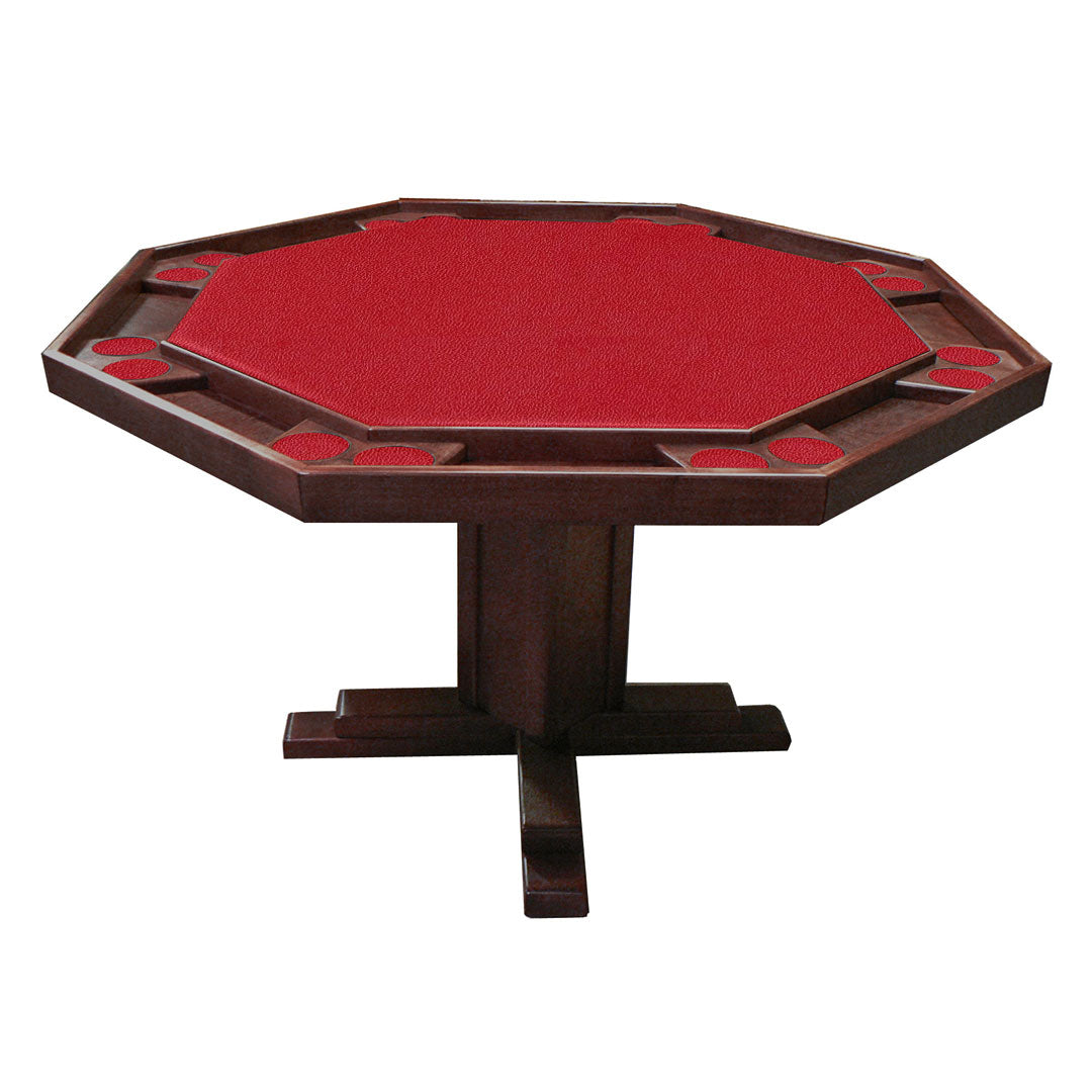 Kestell 52" Octagon Custom Poker Card Table Oak Wood 8 Person - Gaming Blaze