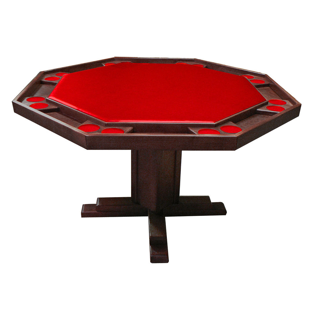 Kestell 52" Octagon Custom Poker Card Table Oak Wood 8 Person - Gaming Blaze