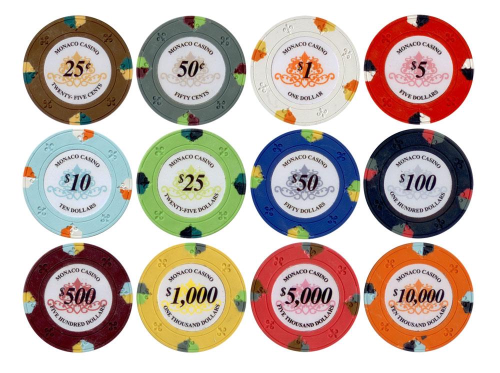 JP Commerce Monaco 500 Piece Clay Poker Chip Set 13.5 gram - Gaming Blaze