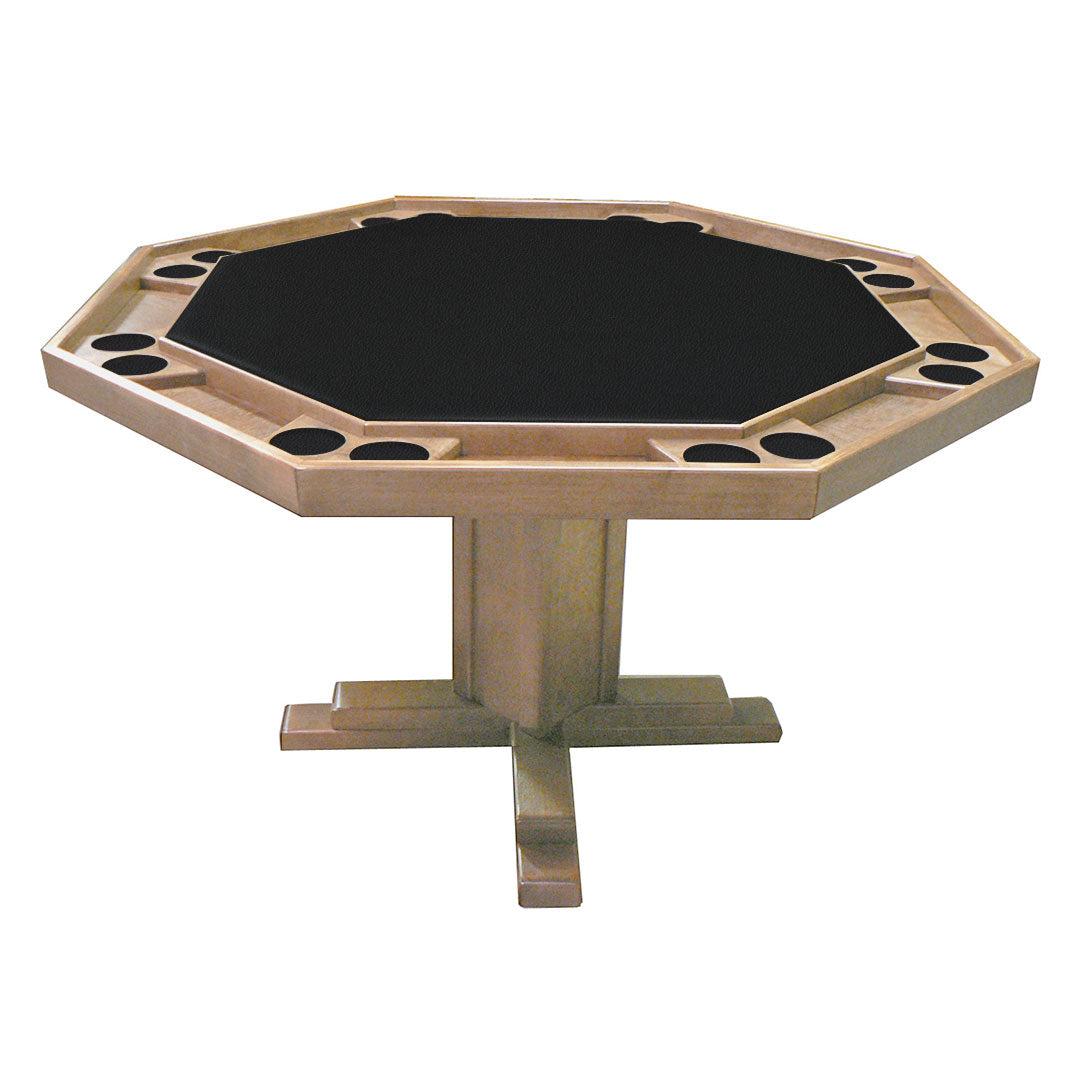 Kestell 52" Octagon Custom Poker Card Table Oak Wood 8 Person - Gaming Blaze
