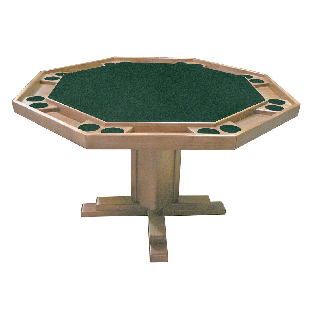Kestell 52" Octagon Custom Poker Card Table Oak Wood 8 Person - Gaming Blaze