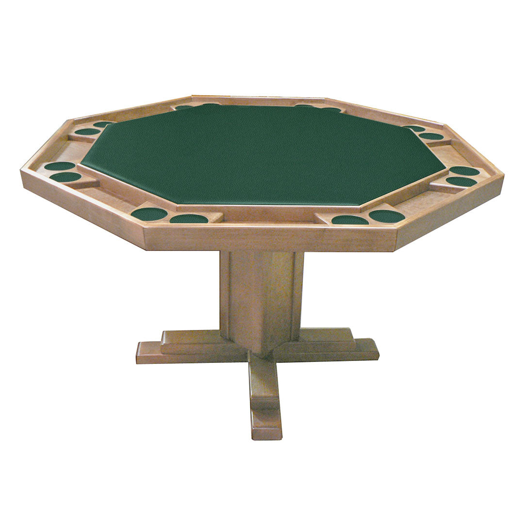 Kestell 52" Octagon Custom Poker Card Table Oak Wood 8 Person - Gaming Blaze