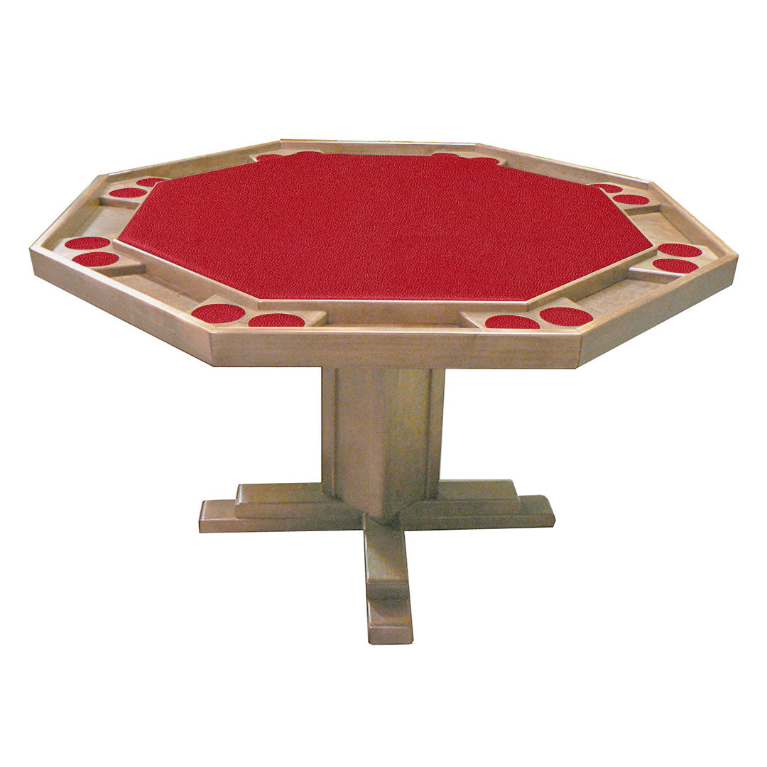 Kestell 52" Octagon Custom Poker Card Table Oak Wood 8 Person - Gaming Blaze