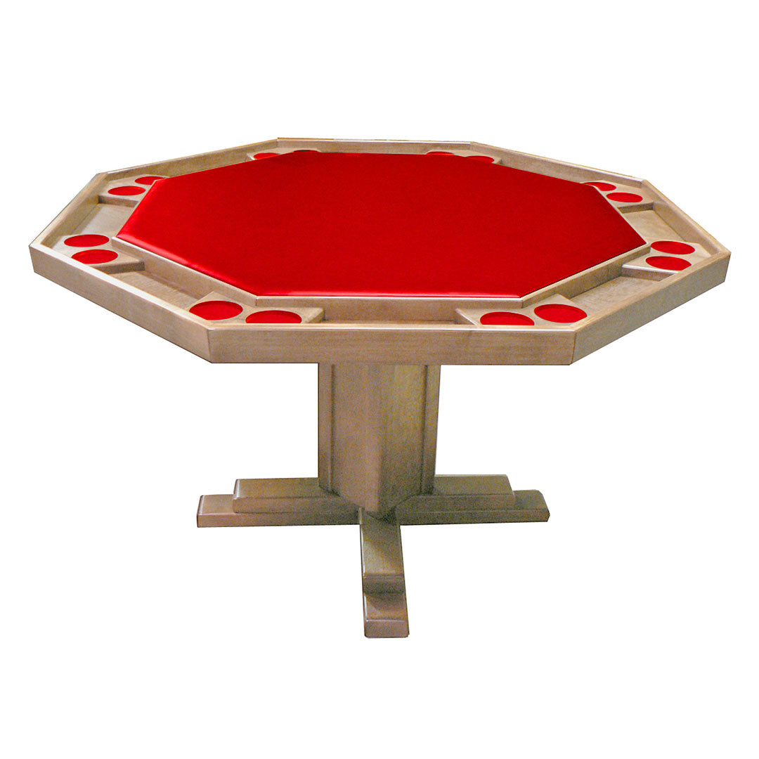 Kestell 52" Octagon Custom Poker Card Table Oak Wood 8 Person - Gaming Blaze