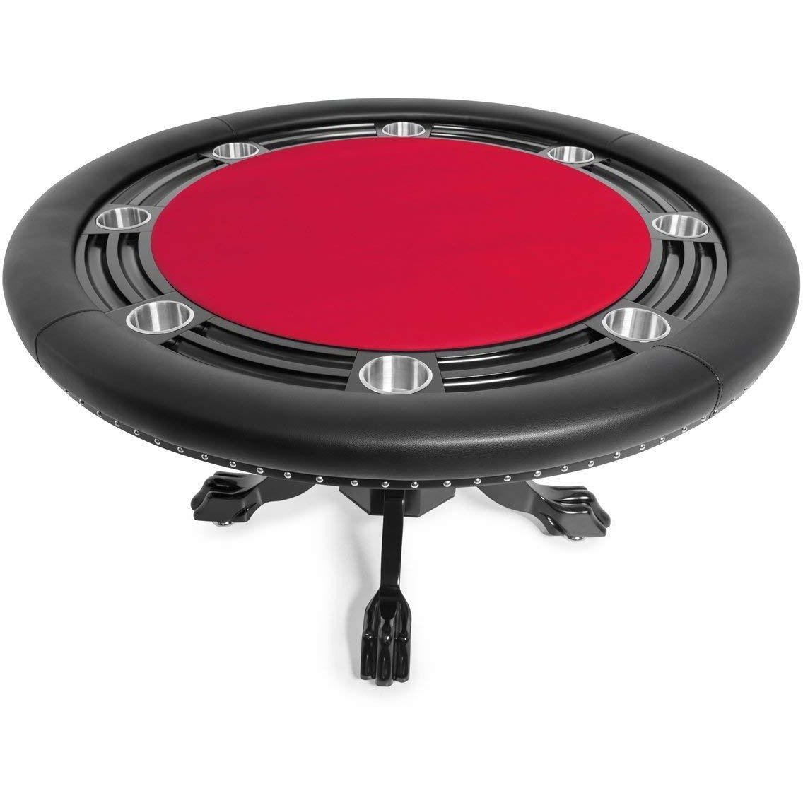 BBO Poker Tables Nighthawk Black Round Poker Table 8 Person - Gaming Blaze