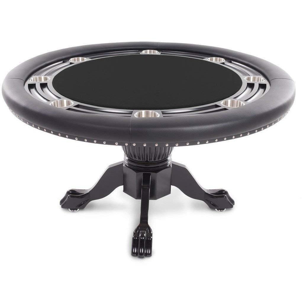 BBO Poker Tables Nighthawk Black Round Poker Table 8 Person - Gaming Blaze