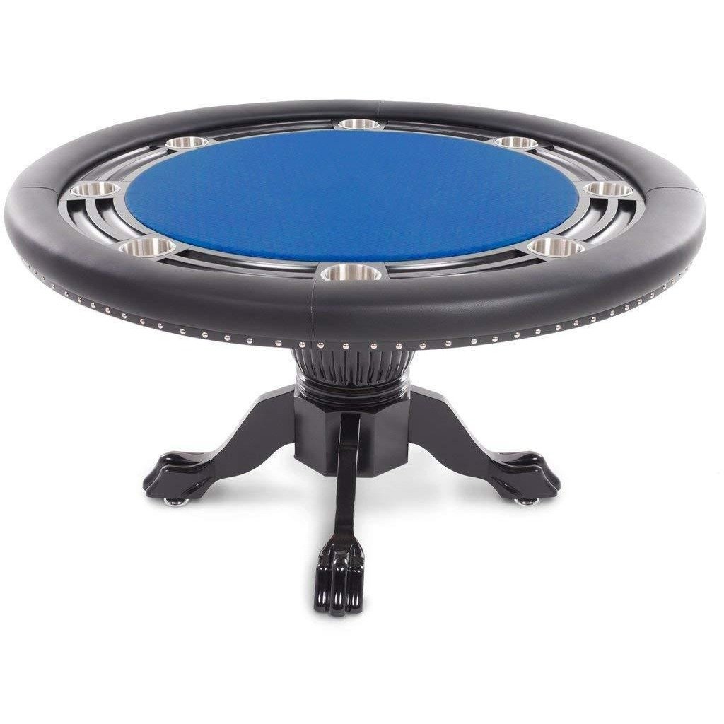 BBO Poker Tables Nighthawk Black Round Poker Table 8 Person - Gaming Blaze