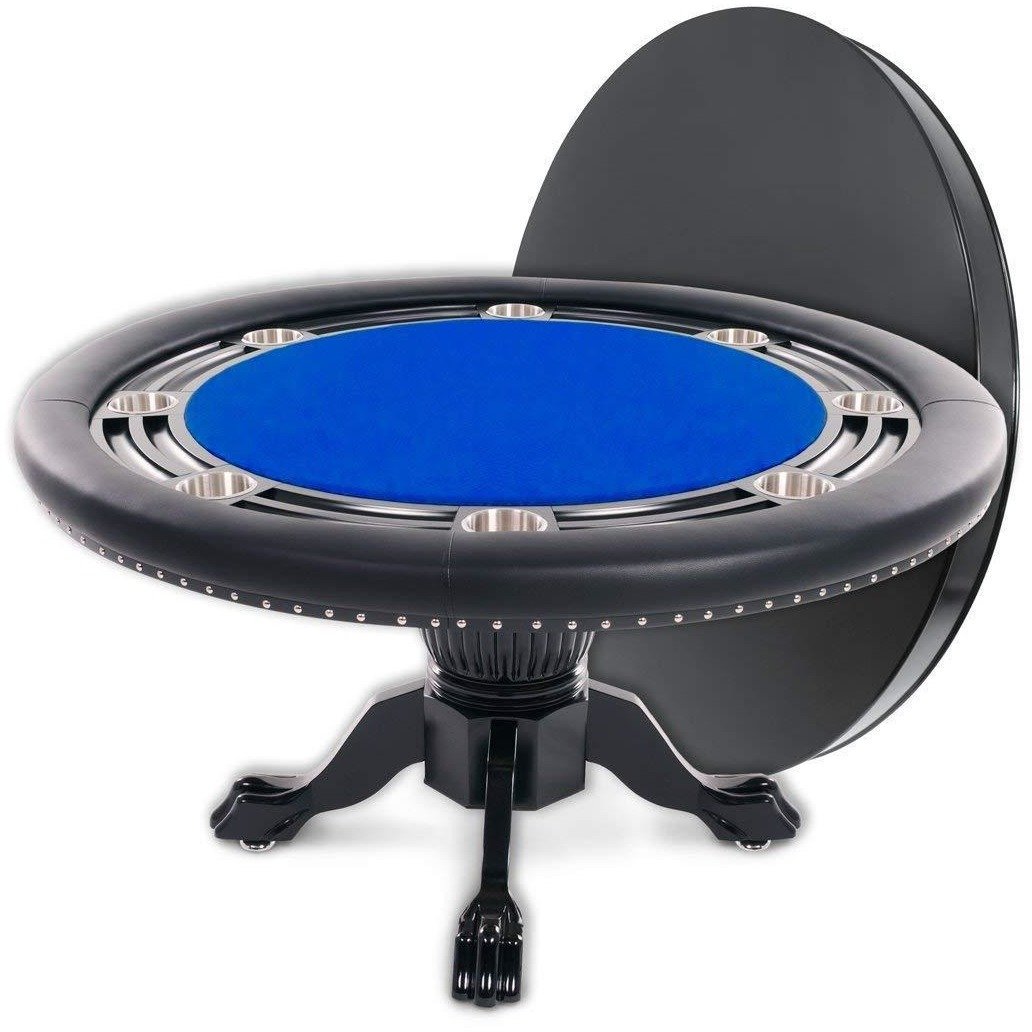 BBO Poker Tables Nighthawk Black Round Poker Table 8 Person - Gaming Blaze