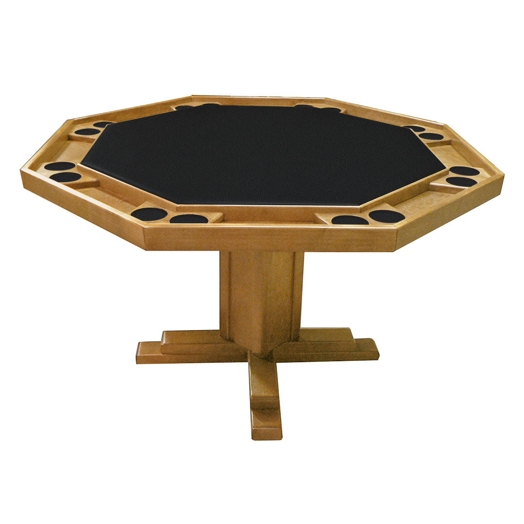 Kestell 52" Octagon Custom Poker Card Table Oak Wood 8 Person - Gaming Blaze