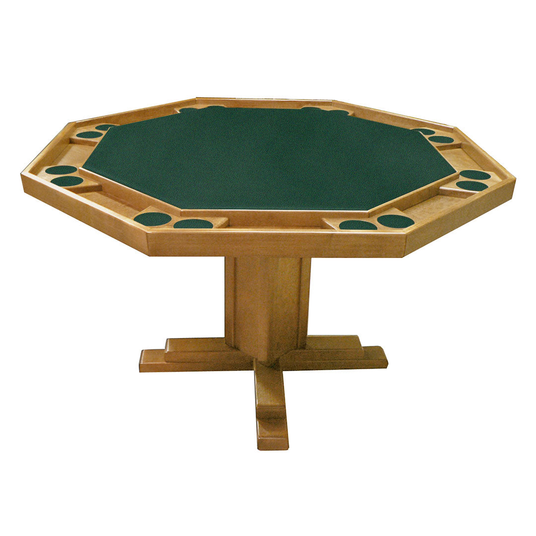 Kestell 52" Octagon Custom Poker Card Table Oak Wood 8 Person - Gaming Blaze