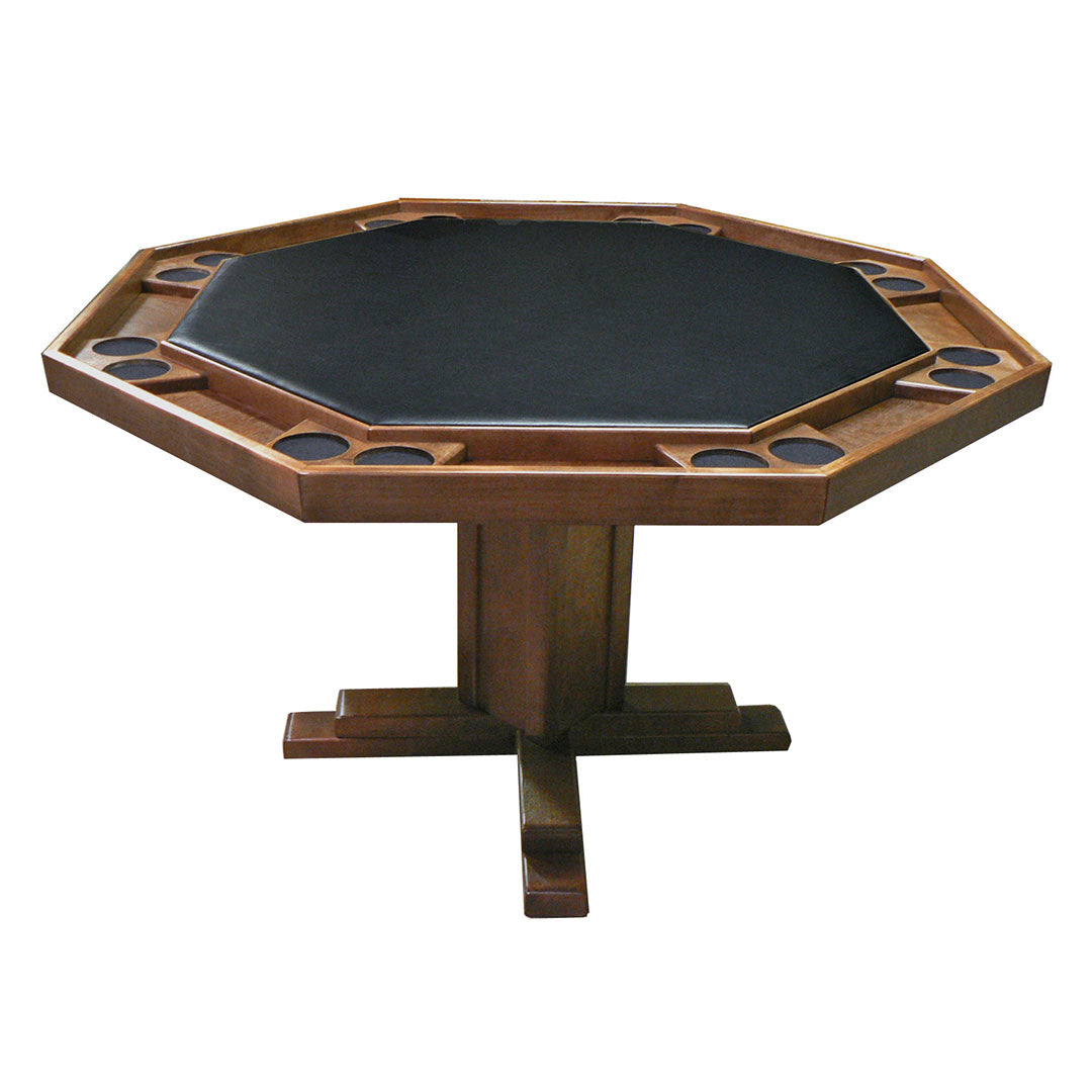 Kestell 52" Octagon Custom Poker Card Table Oak Wood 8 Person - Gaming Blaze