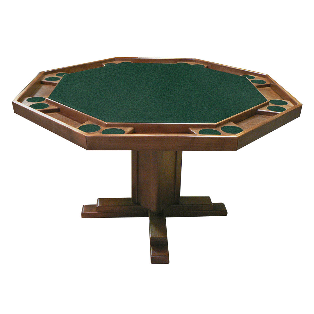 Kestell 52" Octagon Custom Poker Card Table Oak Wood 8 Person - Gaming Blaze