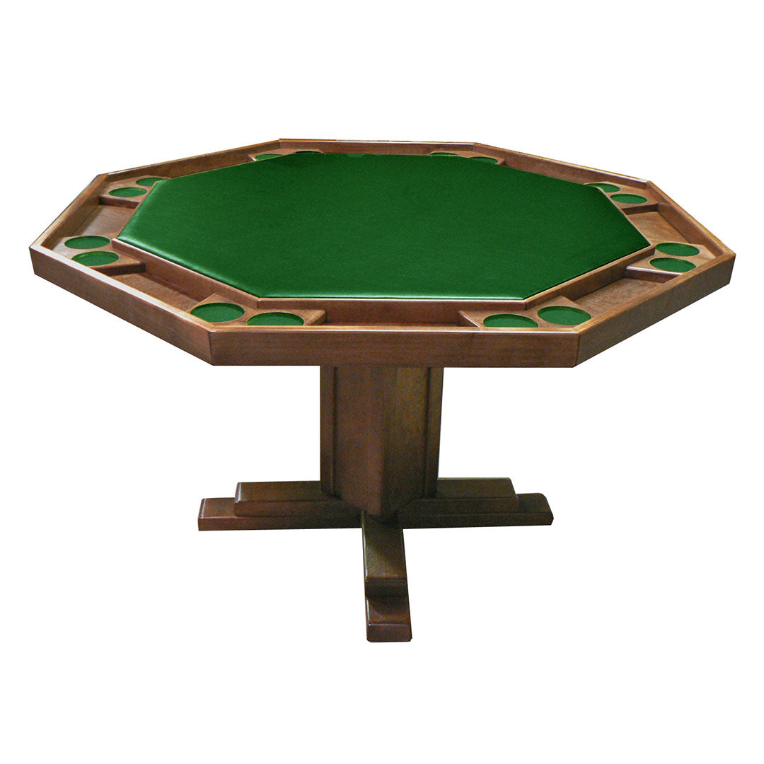 Kestell 52" Octagon Custom Poker Card Table Oak Wood 8 Person - Gaming Blaze