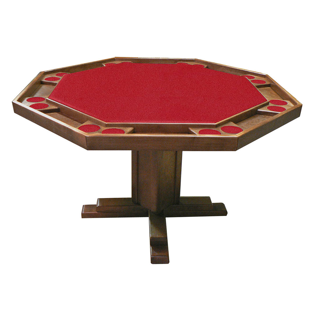 Kestell 52" Octagon Custom Poker Card Table Oak Wood 8 Person - Gaming Blaze