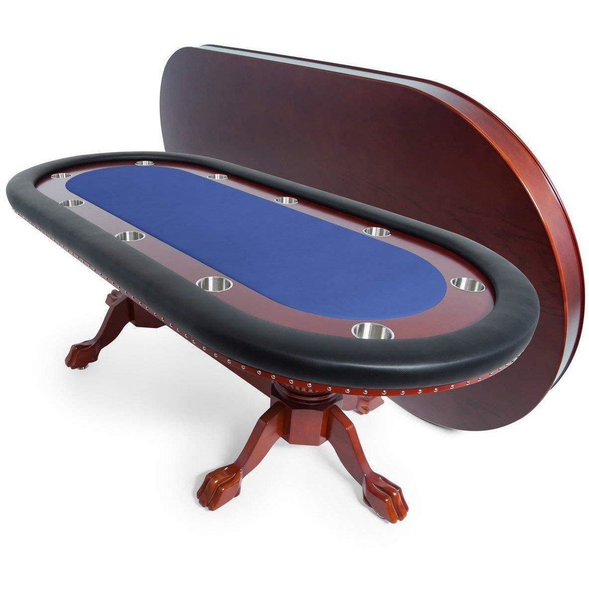 BBO Poker Tables Rockwell Mahogany Oval Poker Table 10 Person - Gaming Blaze