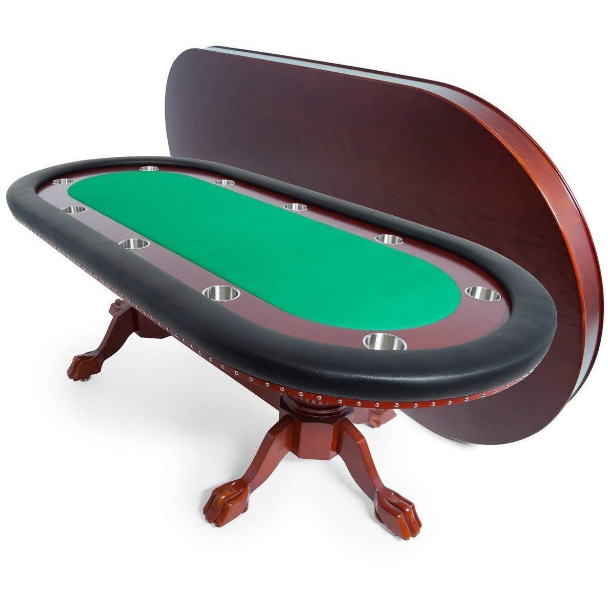 BBO Poker Tables Rockwell Mahogany Oval Poker Table 10 Person - Gaming Blaze