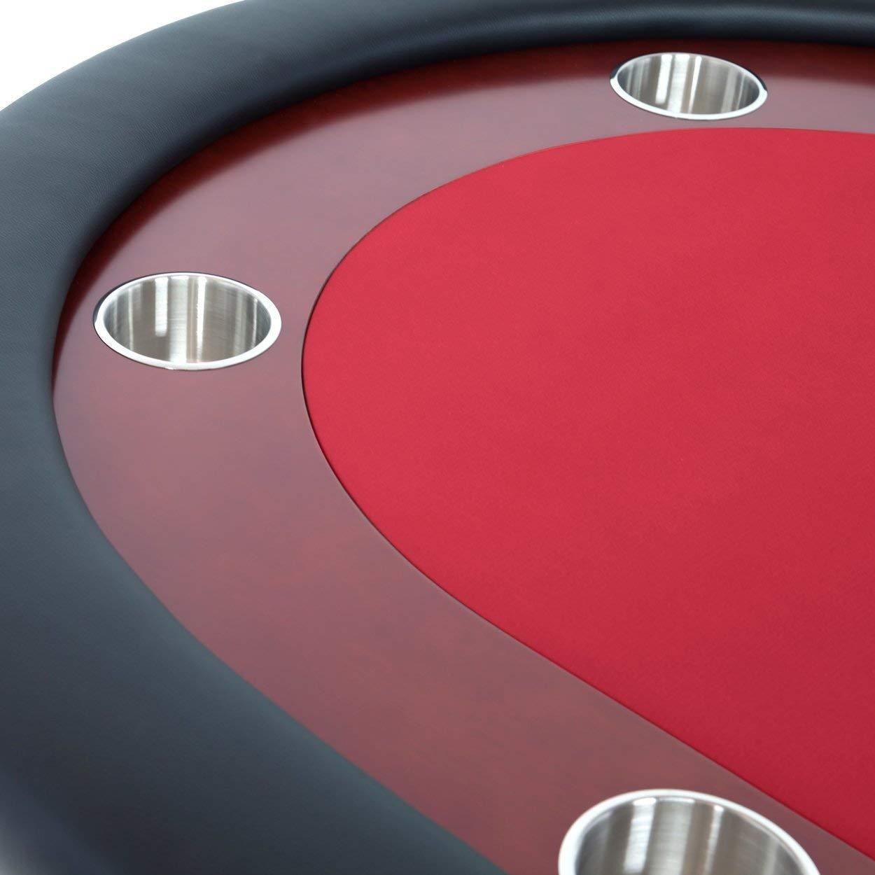 BBO Poker Tables Rockwell Mahogany Oval Poker Table 10 Person - Gaming Blaze