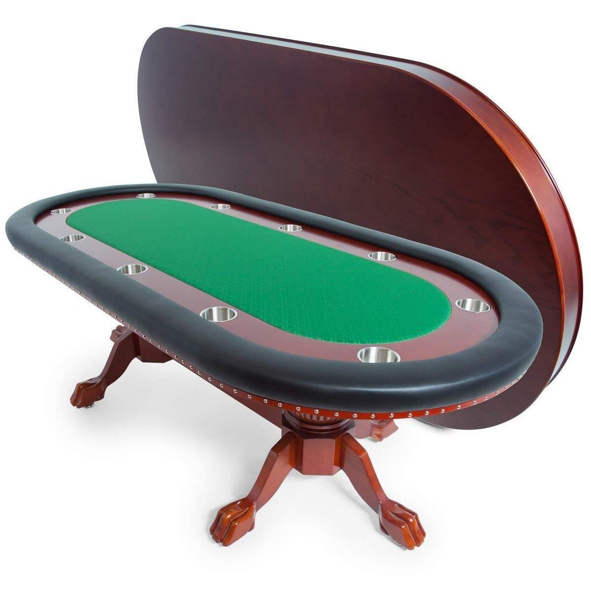 BBO Poker Tables Rockwell Mahogany Oval Poker Table 10 Person - Gaming Blaze