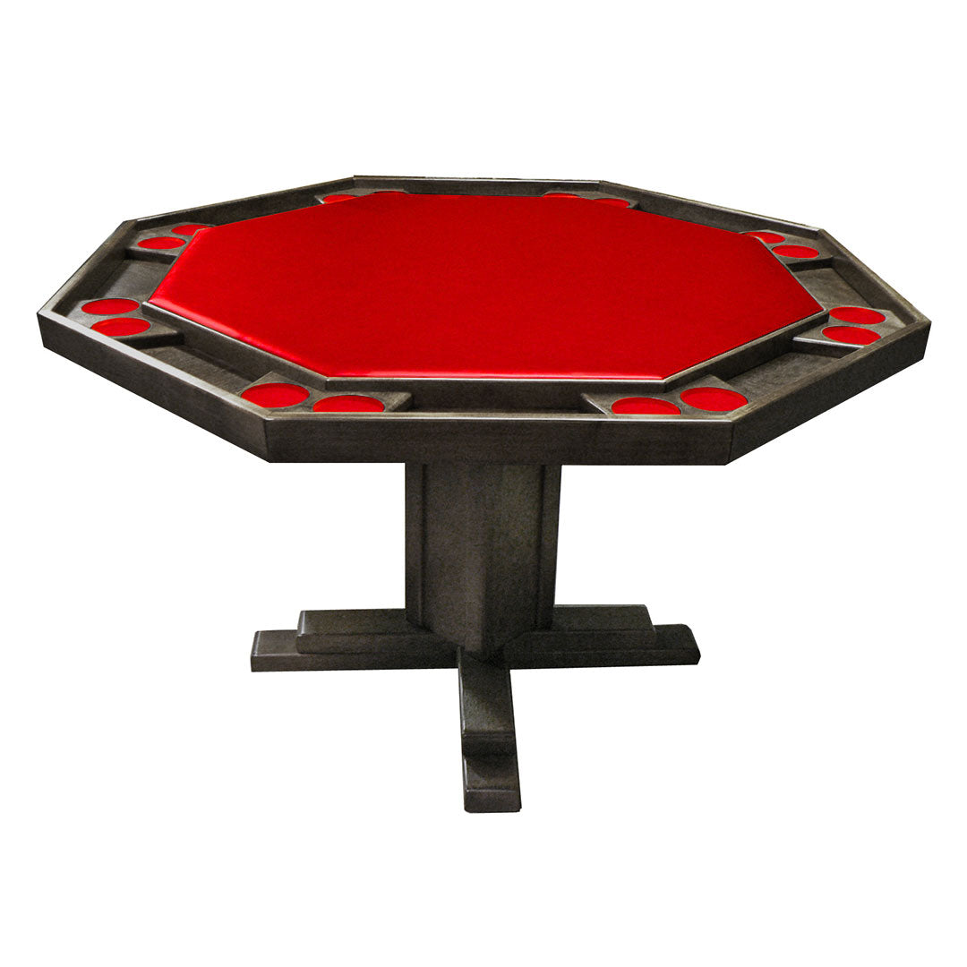 Kestell 52" Octagon Custom Poker Card Table Oak Wood 8 Person - Gaming Blaze