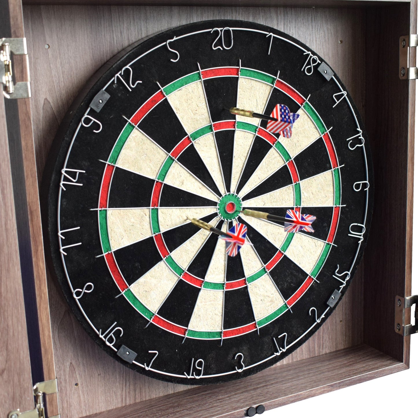 Hathaway Winchester Driftwood Dartboard Cabinet Set - Gaming Blaze