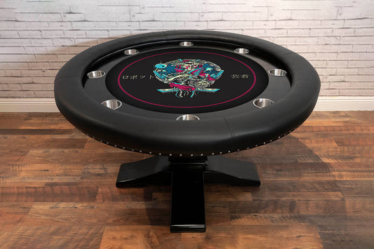 BBO Poker Tables Ginza LED Black Round Poker Table