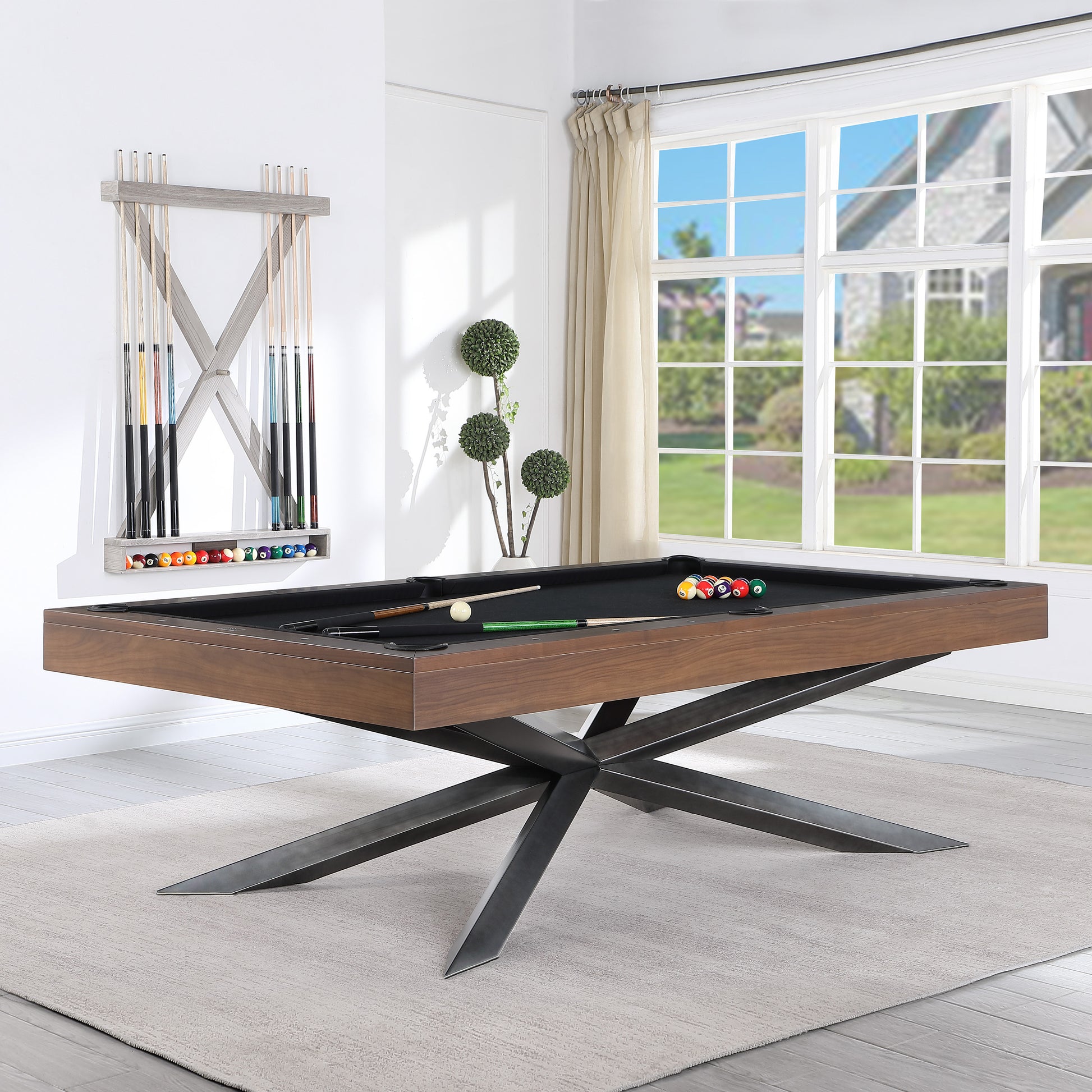 Playcraft Stella 8' Slate Pool Table, Walnut Gray - Gaming Blaze