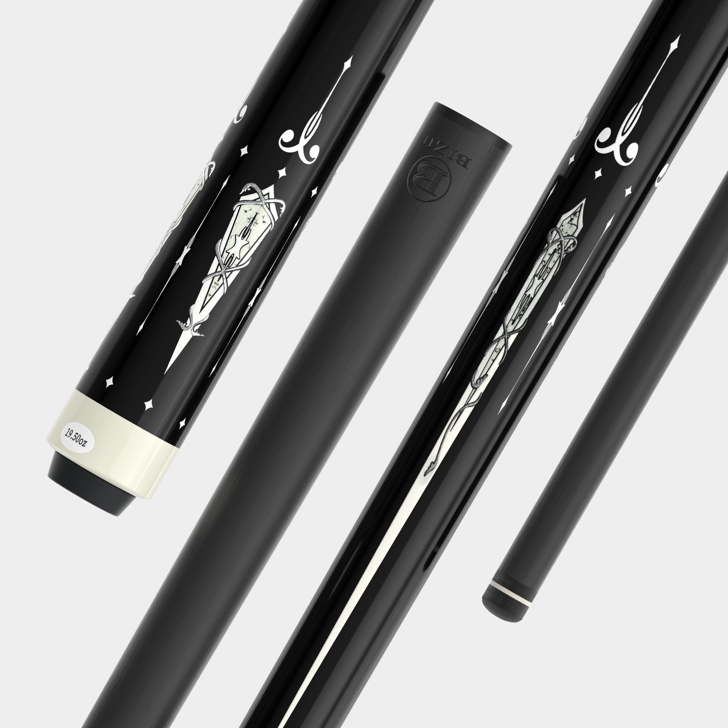 BIZU MOON SPEED 58" Carbon Fiber Billiard Pool Cue – White Cloud