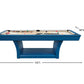 Hudson 8 ft modern pool table in blue with solid wood construction and slate playing surface in contemporary living room