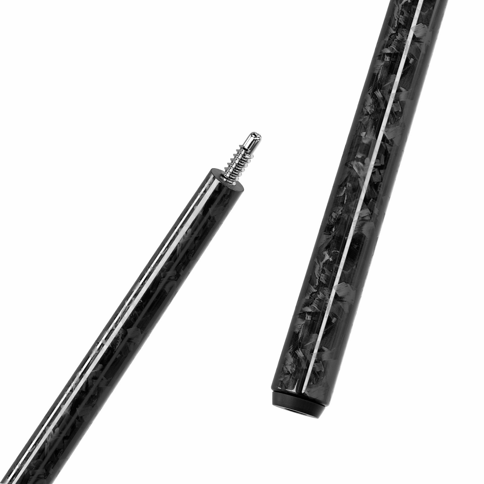 Full view of MARS IMPACT Black Dark Night carbon fiber pool cue