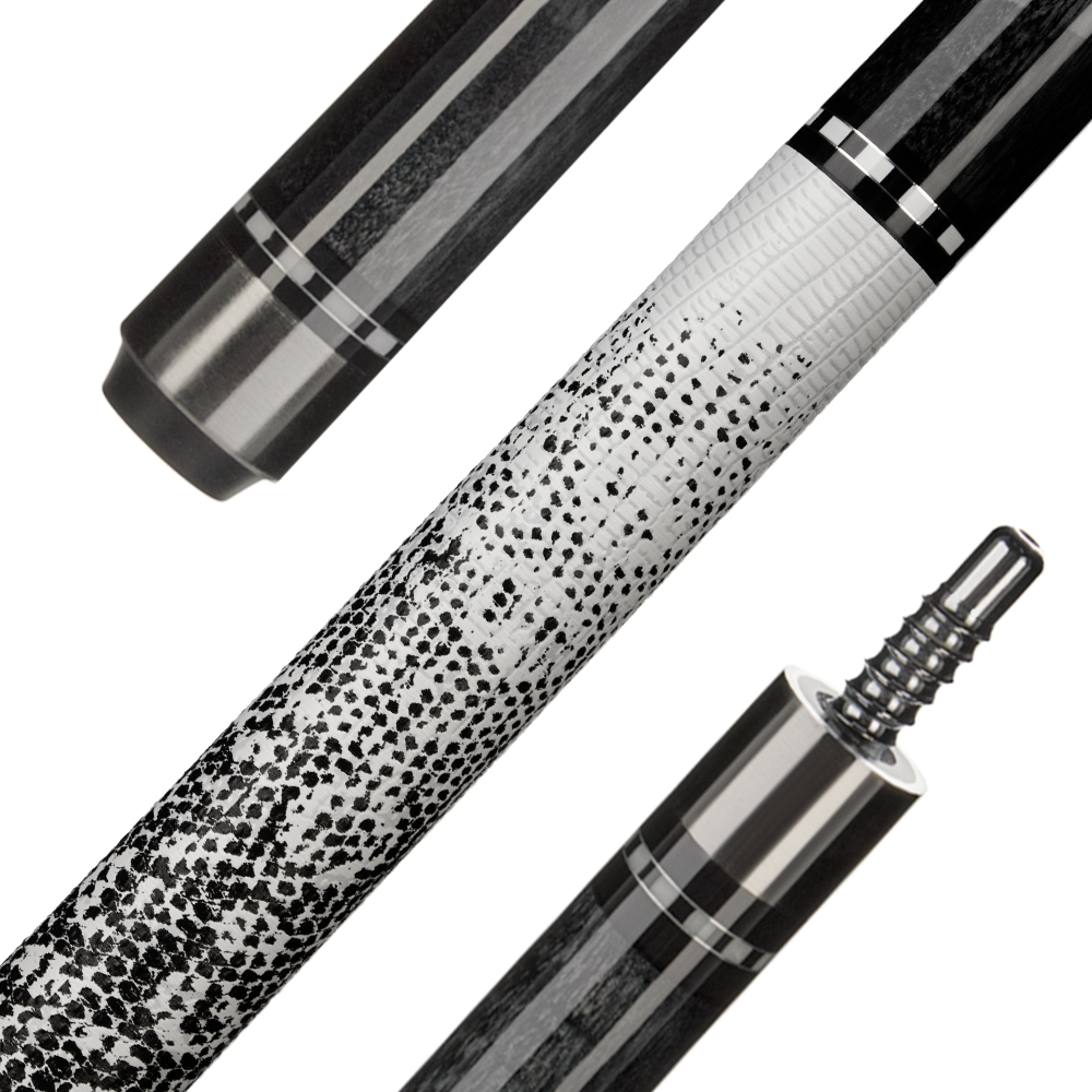 Lizard skin textured grip detail on MOON SPEED pool cue
