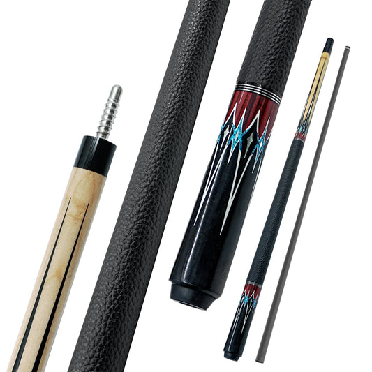 NEBULA 58" Carbon Fiber Pool Cue – Microfiber Leather Wrap | Flames