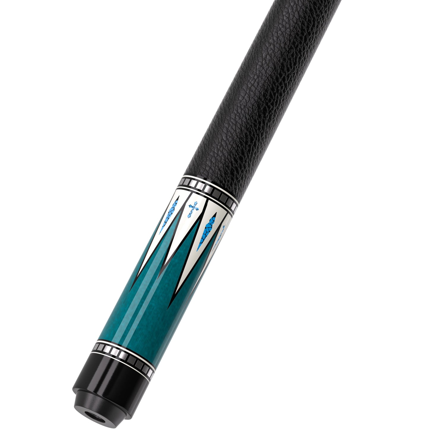 Dreamlike Jade design detail on NEBULA pool cue butt