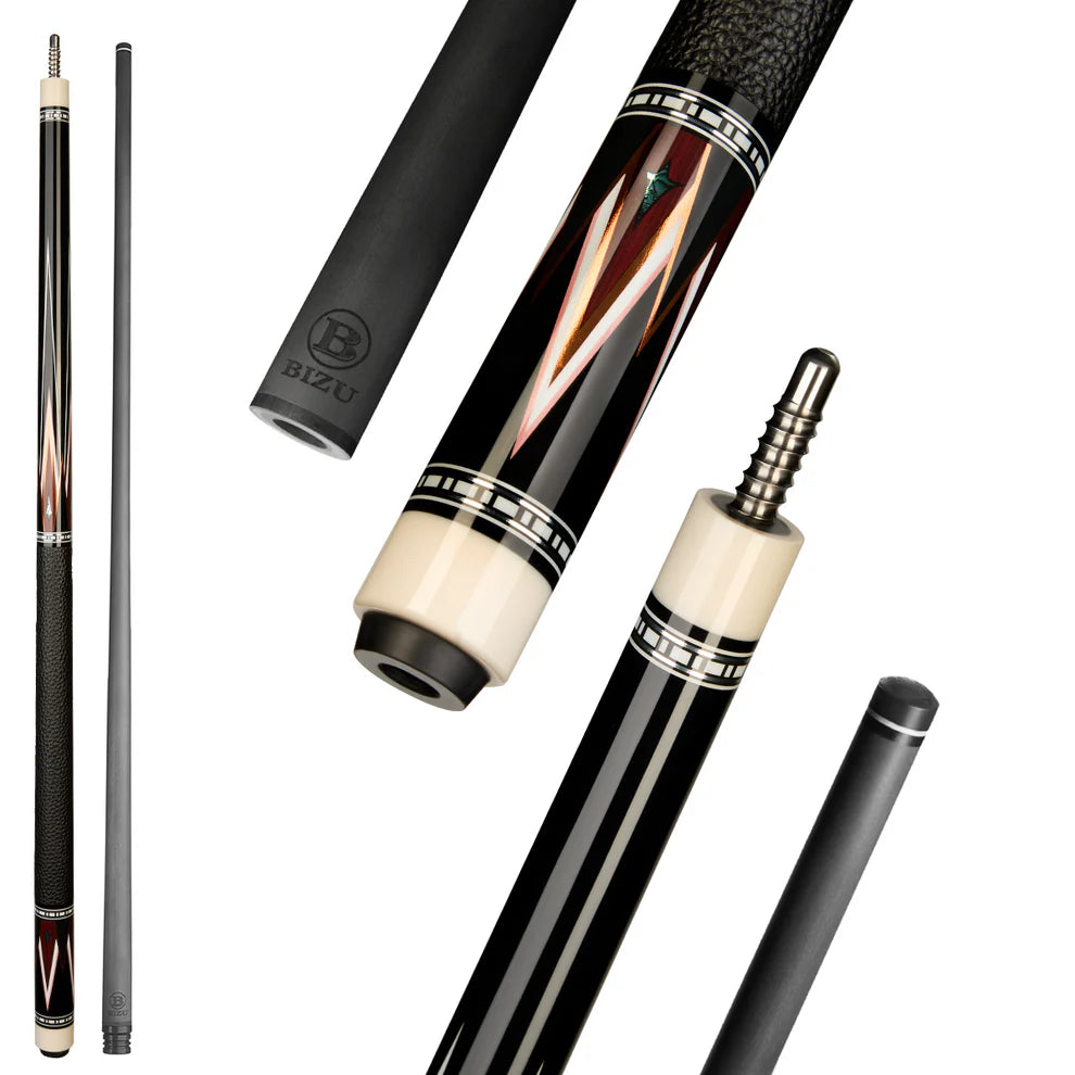 NEBULA 58 inch carbon fiber pool cue midnight storm design with leather grip and radial joint low deflection billiard cue