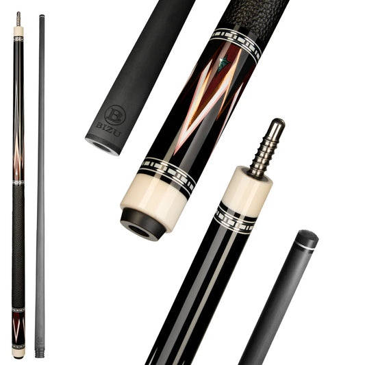 NEBULA 58 inch carbon fiber pool cue midnight storm design with leather grip and radial joint low deflection billiard cue