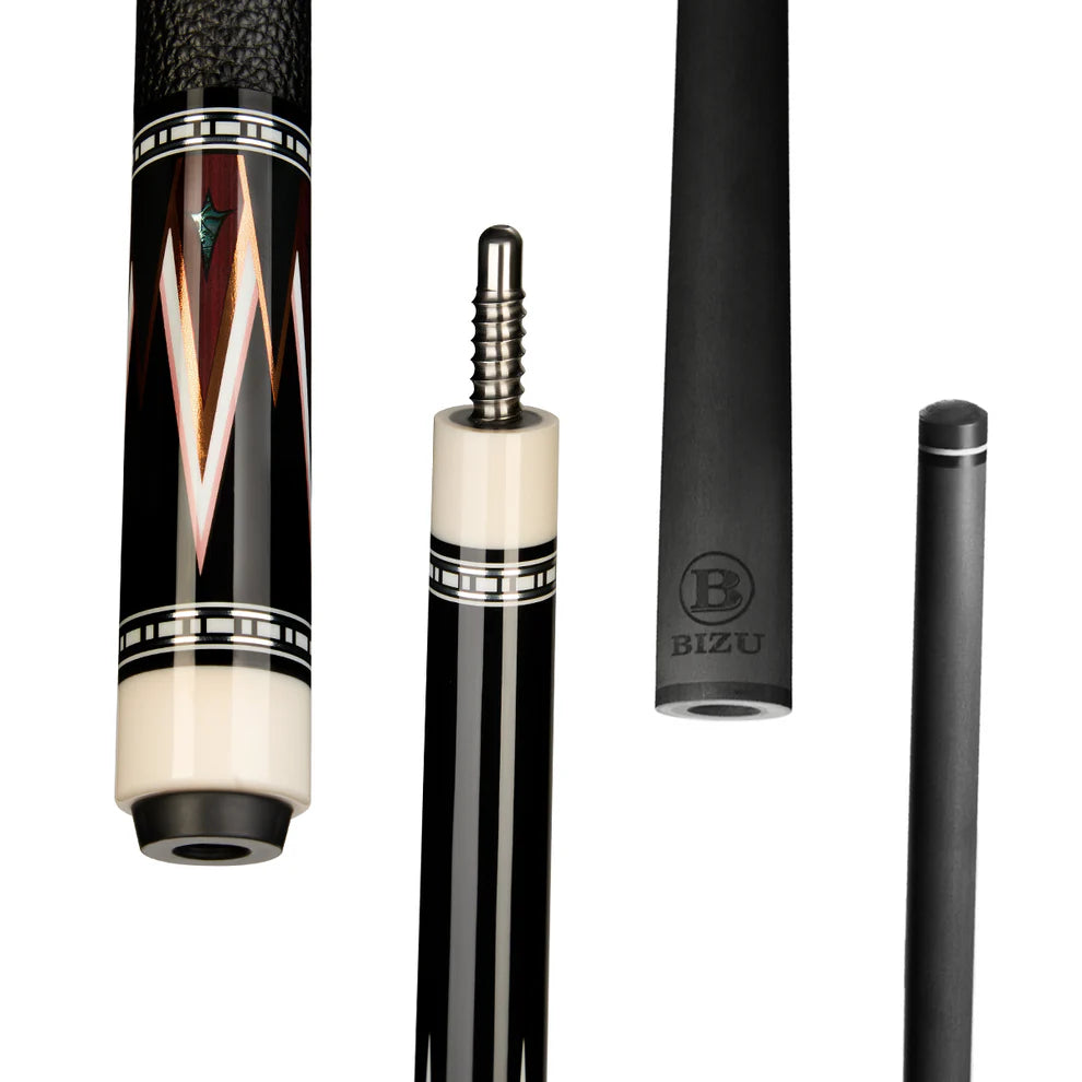 NEBULA 58 inch carbon fiber pool cue midnight storm design with leather grip and radial joint low deflection billiard cue