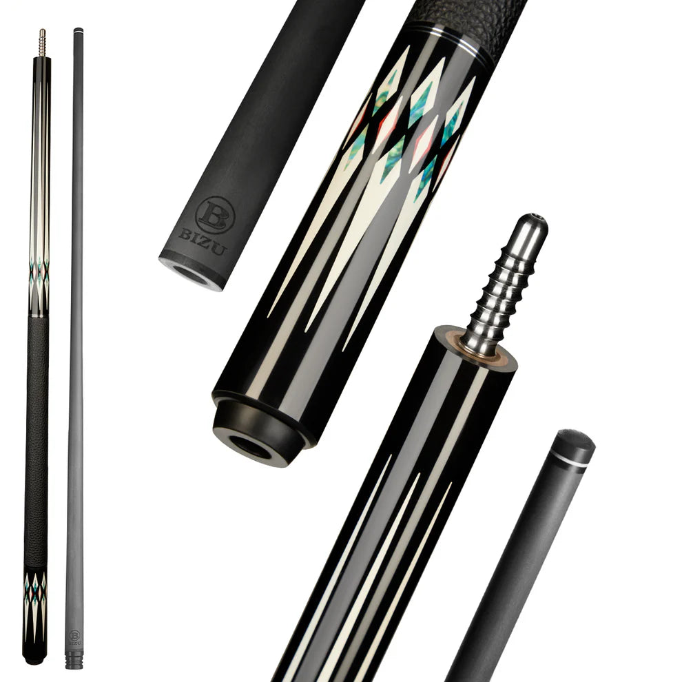NEBULA 58 inch carbon fiber pool cue phantom prism design with leather grip and radial joint low deflection billiard cue