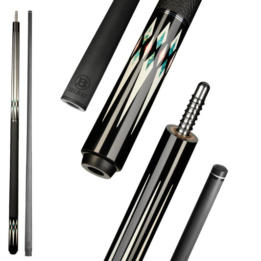 NEBULA 58 inch carbon fiber pool cue phantom prism design with leather grip and radial joint low deflection billiard cue