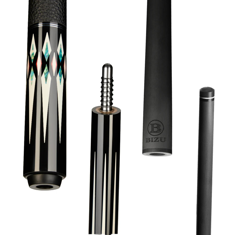 NEBULA 58 inch carbon fiber pool cue phantom prism design with leather grip and radial joint low deflection billiard cue